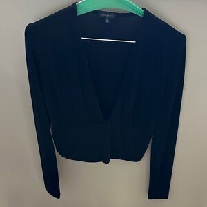 Dynamite Elegant Black V-Neck Top